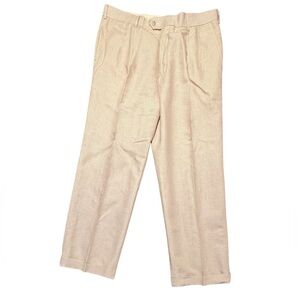 Bobby Jones Tan/Khaki micro stripe Linen/Cotton Golf Chino Pants Size 36